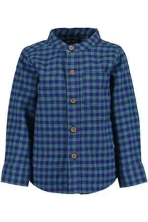 Blue Seven Langarmhemd Baby Jungen Karohemd Langarm Hemd kariert dunkelblau (1-tlg) blau 80