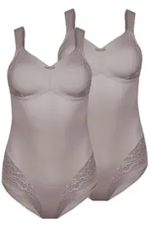 Susa Body 2er Pack Body ohne Bügel London (Spar-Set, 2-tlg) verstärkte Bauchpartie grau 80E