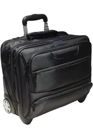 Dermata Business-Trolley - Laptop-Trolley, 17 Zoll [41 cm x 30 cm] schwarz, 2 Rollen, Organizer schwarz