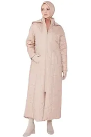 Armine Steppmantel Armine Steppjacke Damen, Warm Mantel Damen Lang, Winterjacke Damen mit beige 52