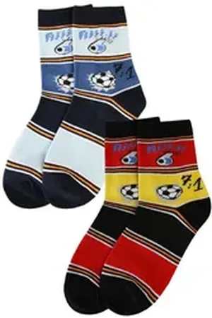 WERI SPEZIALS Strumpfhersteller GmbH Basicsocken Kinder Socken 2-er Pack für Jungs >>Fußballfan<< aus Baumwolle (Set) gelb 19-22