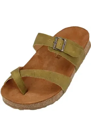 Haflinger Bio Juno Sommer Sandale Hausschuh Unisex Hausschuh grün 39 EU
