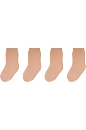 Yalion Kurzsocken ® weiche Kinder Socken mit Vollplüsch 4er Pack Elastisch rosa EU20/21