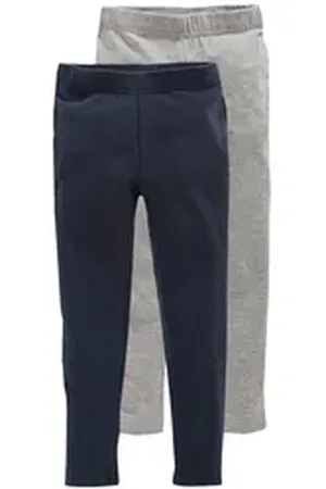 Kidsworld Leggings 2er Pack Leggings (Packung, 2-tlg) für kleine Mädchen blau|grau 140/146
