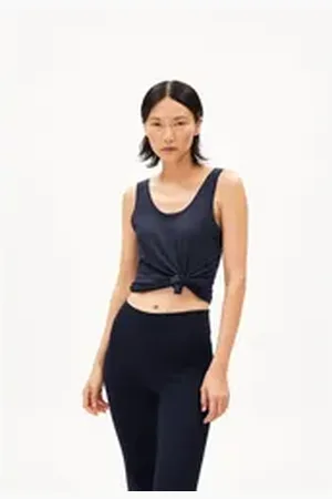 Armedangels Shirttop BELISAA SOFT Damen Top Slim Fit aus Bio-Baumwolle (1-tlg., Slim Fit) empty blau XL/46/48
