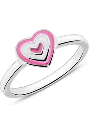 Unique Silberring Kinder Ring Herz von aus Sterlingsilber weiß 44 (14.0)