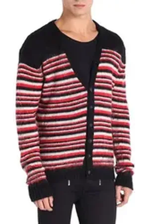Diesel Cardigan K-Bandura Herren Strickjacke Cardigan rot|schwarz M