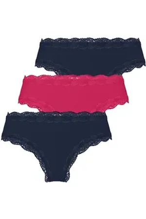 Mustang Panty Damen Unterwäsche Unterhose (Spar-Set, 3er-Pack) 2x Navy, 1x Pink bunt L