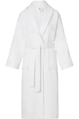 Ladeheid Bademantel Damen Waffelpiqué Bademantel - 100% Baumwolle LA40-227, Langform, Baumwolle weiß S