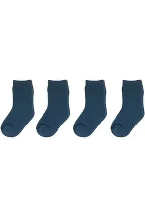 Yalion Kurzsocken ® weiche Kinder Socken mit Vollplüsch 4er Pack Elastisch blau EU23/24