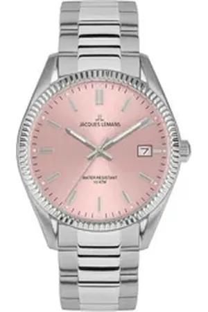 Jacques Lemans Quarzuhr Quarz Derby Edelstahl/Rosa rosa
