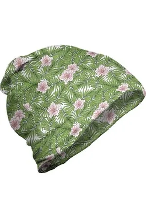 Abakuhaus Beanie Wandern im Freien Wendekreis Aloha Blumen auf Blätter Kunst grün