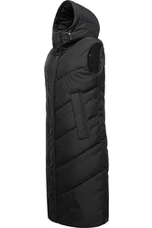 Ragwear Steppweste Suminka Vest Wasserdichte, lange Damen Winterweste schwarz XL (42)