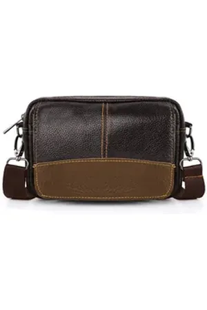 TAN.TOMI Umhängetasche Umhängetasche Herren Leder Schultertasche Mann Leder, Herren Klein Leder Umhängetasche Handtasche Geschenke für Männer braun