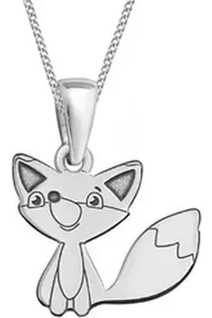 Goldene Hufeisen Kette mit Anhänger Mädchen Kinder Fuchs Anhänger mit Kette 925 Silber Halskette (2-tlg, inkl. Etui), Kinderschmuck Geschenkidee silberfarben