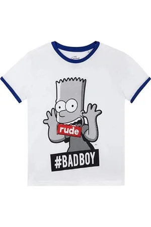 The Simpsons The Simpsons Print-Shirt THE SIMPSONS T-Shirt Kinder und Jugendliche Ringer Jungen und Mädchen Gr. 128 140 152 164 für 8 10 12 14 Jahre weiß 128