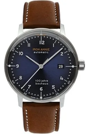 Iron Annie Automatikuhr Bauhaus ETA Automatik 5056-3, Armbanduhr, Herrenuhr, Datum, Leuchtzeiger, Made in Germany braun
