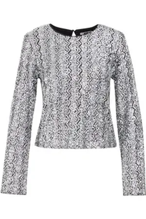 WE Fashion Langarmshirt silberfarben S