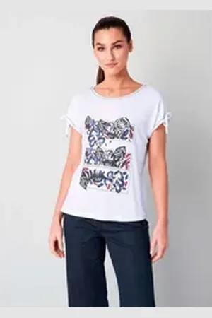 ALBA MODA Print-Shirt Shirt mit maritimen Druck weiß 40