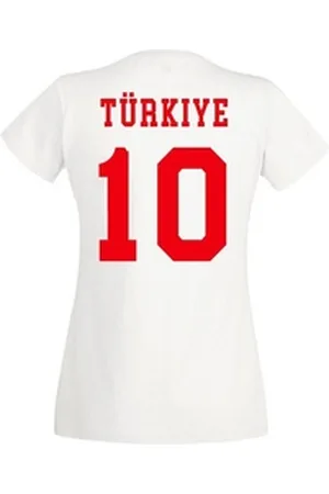 Youth Designz T-Shirt Türkei Damen T-Shirt im Fußball Trikot Look mit trendigem Motiv weiß L