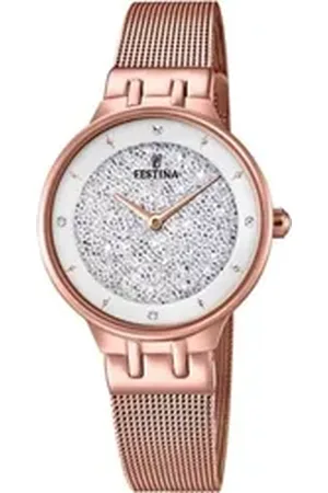Festina Luxusuhr Damen Analog Quarz Uhr mit Edelstahl Armband F20387/1
