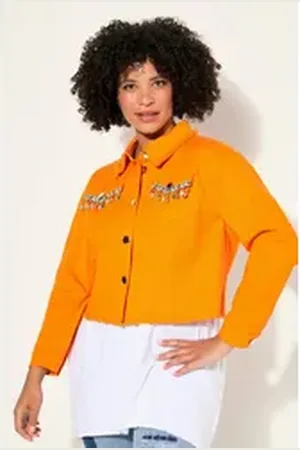 Angel of Style Angel of Style Sommerjacke Twilljacke Straight Fit Rücken-Applikation orange 46