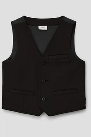 QS by s.Oliver Kurzweste Festliche Weste aus Jersey schwarz 110