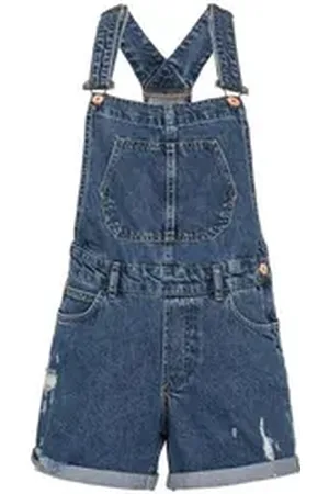 Redbridge Jeansshorts Red Bridge Damen Kurze Shorts Hot-Pants Latzhose Salopet Destroyed Effekte blau W26