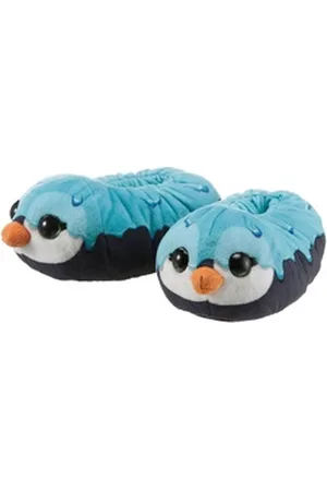 NICI Doo Pinguin Plüsch Hausschuhe blau