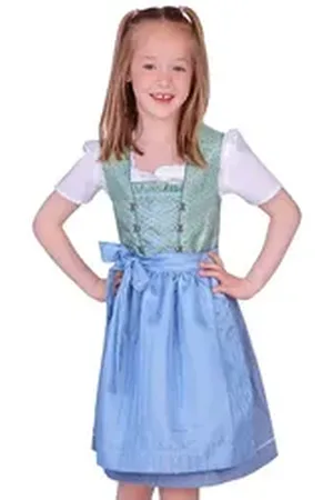 Isar Dirndl Kinderdirndl 3tlg. - AMALA - mint/hellblau blau 110