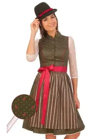 Alpenfee Dirndl Retro Dirndl 2tlg. - JOJO - grün grün 30