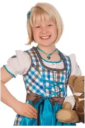 SPIETH & WENSKY Dirndl Kinderdirndl 3tlg. - SAMANTHA - azurblau blau 104