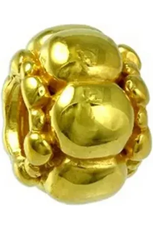 Carlo Biagi Bead Kugel Bead Silber European Beads, Bead 925er Sterling Silber, 750/- Vergoldung, gold, Kugel goldfarben