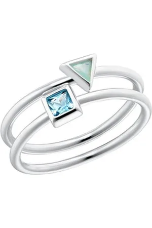 QS by s.Oliver Fingerring Damen-Ring 2033981 Silber blaue Zirkonia silberfarben