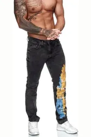 OneRedox Straight-Jeans JK3000 (Jeanshose Designerjeans Bootcut, 1-tlg) Fitness Freizeit Casual schwarz 29