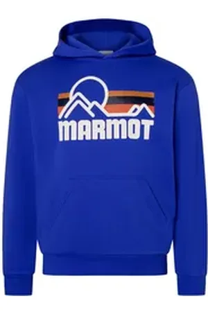 Marmot Kapuzenpullover Coastal Hoody mit -Grafik in Siebdruck auf der Brust blau XL
