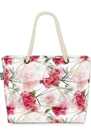 Void Watches VOID Strandtasche (1-tlg), Rosen Gewächshaus Design Beach Bag Rosen Blumen-Muster Gold Kunst Des bunt