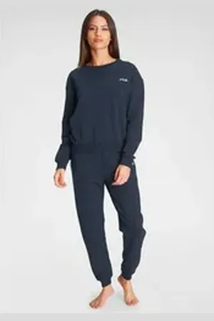 Fila Loungeanzug (2 tlg., 1 Stück) mit Markenlogo auf der Brust blau L