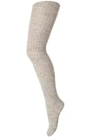 mp Denmark Strickstrumpfhose Tights 5/1 Pad Wool 489 MP Light Brown Melange - 140 Wollstrumpfhosen Gr.140