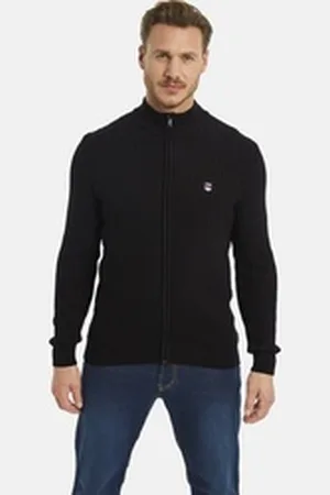 Jan Vanderstorm Strickjacke ONERVA mit elastischem Saumbund schwarz XL (56/58)