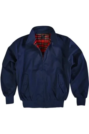 Normani Blouson Harrington Jacke Gefütterte Winterjacke mit Karomuster Blouson English Style rot L