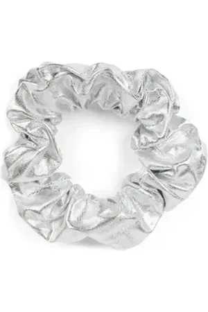 styleBREAKER Zopfhalter, 1-tlg., Metallic Scrunchie Haargummi silberfarben