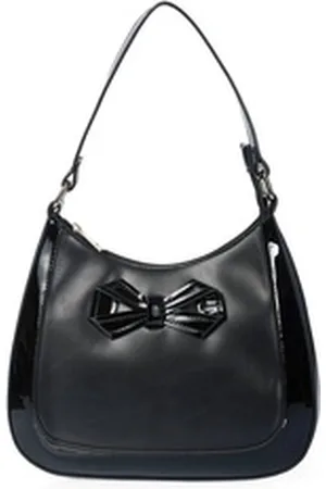 Banned Retro Schultertasche Marlene Bow, Lack Zierschleife schwarz