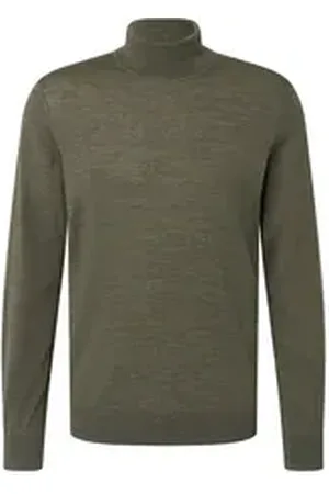 Bugatti Rollkragenpullover aus 100 % Merinowolle grün S