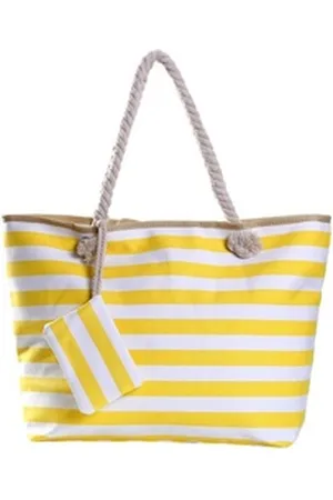 DonDon Strandtasche Shopper wasserabweisende Tasche (2-tlg), Große Strandtasche, mit Reißverschluss, inkl. kleinem Beutel gelb