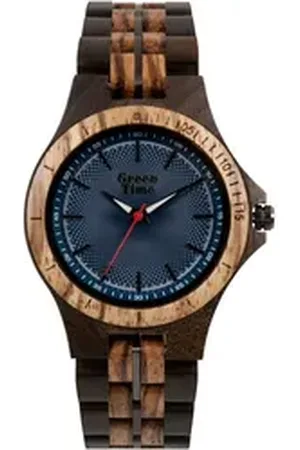 Green Time Quarzuhr ZW136C, Armbanduhr, Herrenuhr, Holzuhr, Leuchtzeiger braun