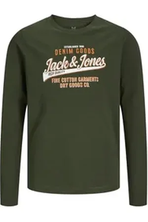 JACK & JONES Junior Langarmshirt JJELOGO TEE LS O-NECK 2 COL JNR blau 128