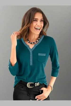 Alessa W Witt T-Shirt 3/4-Arm-Shirt blau 46