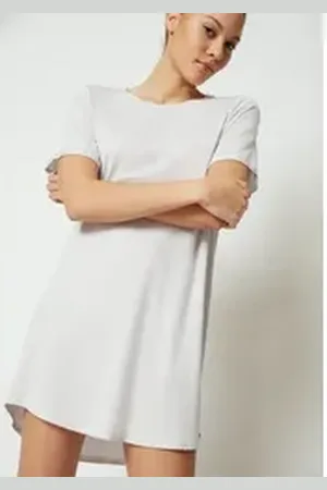 Skiny Sleepshirt Night In Mix & Match im dezenten Ringel-Look grau 36