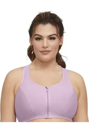 Glamorise Bügelloser BH Sport-BH mit Reißverschluss vorn lila 85